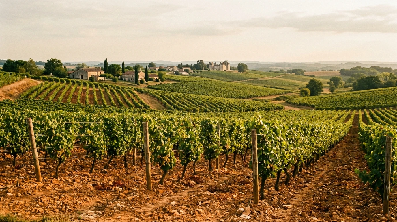 Sol crayeux d’un vignoble charentais en fin de journée
