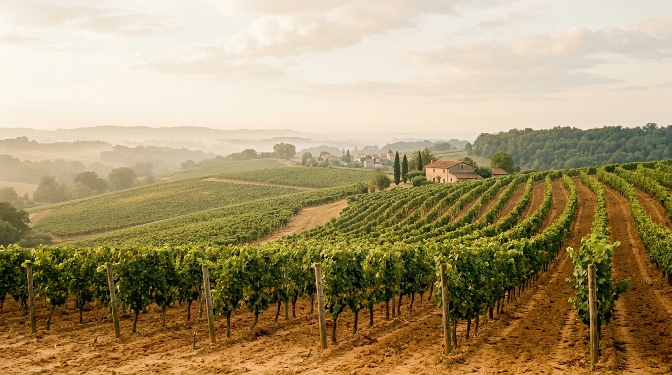 Vignoble du Bas-Armagnac sur sables fauves