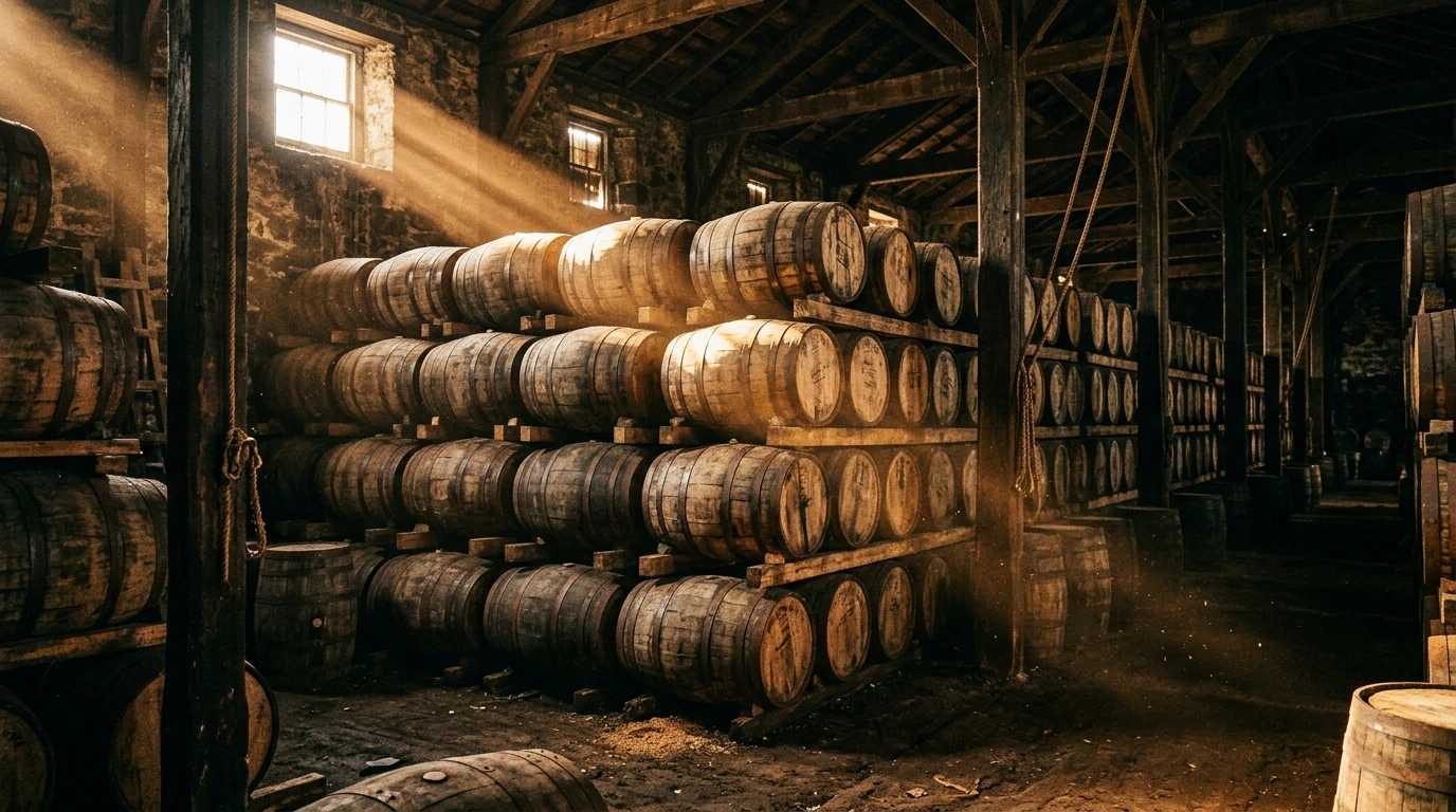 Fûts de rhum vieillissant sous climat tropical