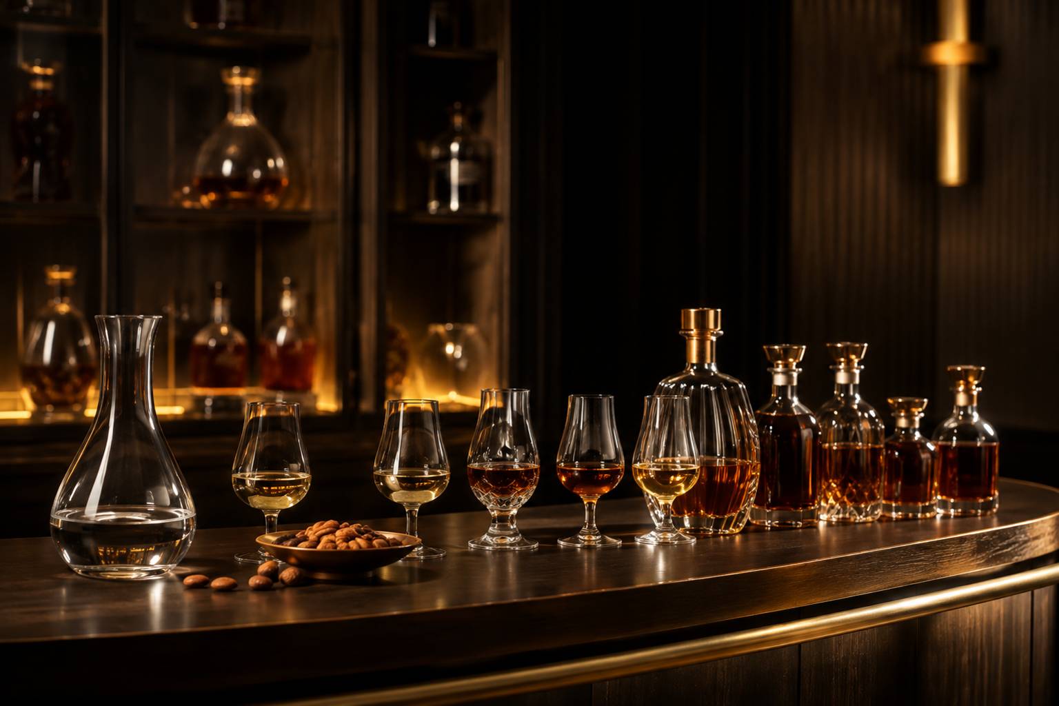 Verres de dégustation de spiritueux clairs et ambrés