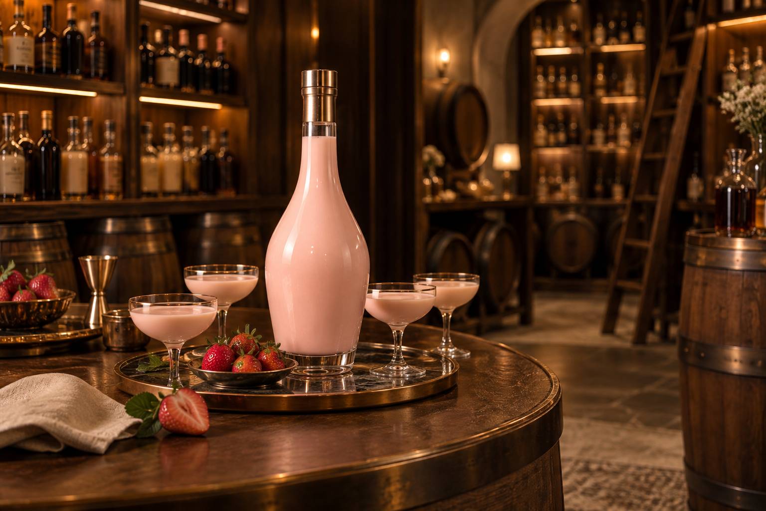 Illustration éditoriale du sujet : Tequila Rose : Liqueur Crémeuse à la Fraise, Une Douceur Saveur Paradis